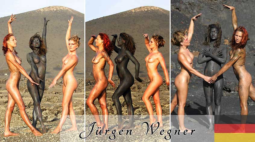 Jürgen Wegner, Nude Photography, 3 Women posting nude, Outdoor Photography, Free Gallery